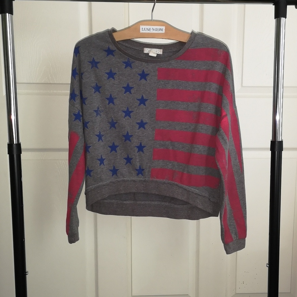 America Semi Crop Short Sweatshirt